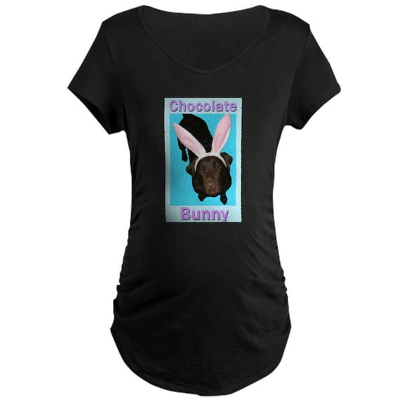 CafePress - Chocolate Bunny Dark Maternity T Shirt - Maternity Dark T-Shirt