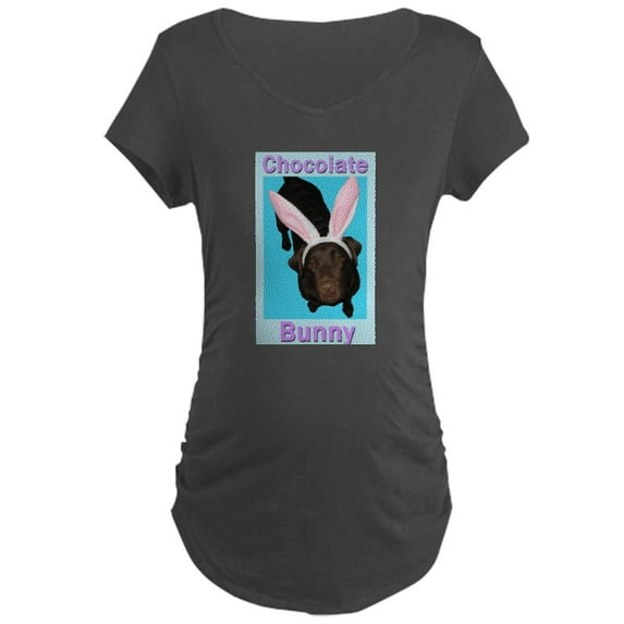 CafePress - Chocolate Bunny Dark Maternity T Shirt - Maternity Dark T-Shirt