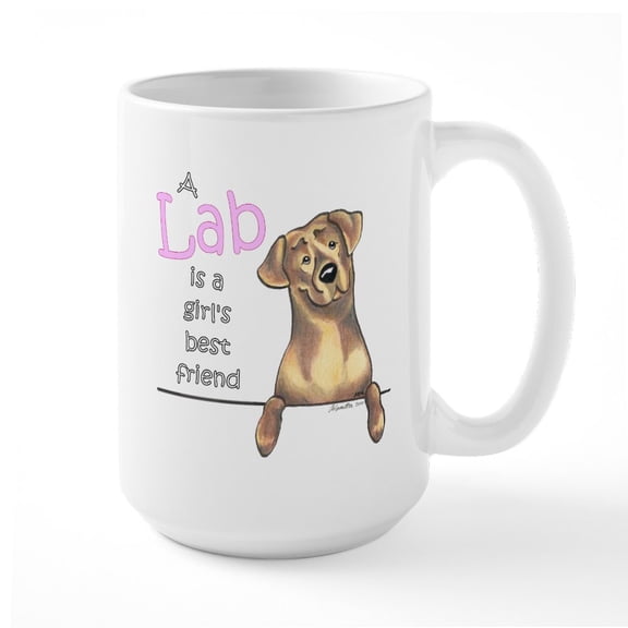 CafePress - Chocolate Lab BF Large Mug - 15 oz Ceramic Large White Novelty Mug