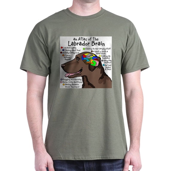 CafePress - Chocolate Lab Brain T Shirt - Men's Classic Graphic Cotton T-Shirt