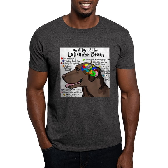 CafePress - Chocolate Lab Brain T Shirt - Men's Classic Graphic Cotton T-Shirt