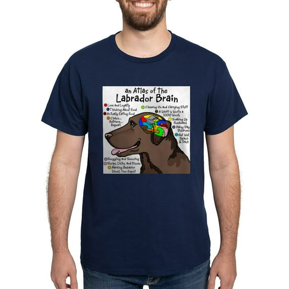 CafePress - Chocolate Lab Brain T Shirt - Men's Classic Graphic Cotton T-Shirt
