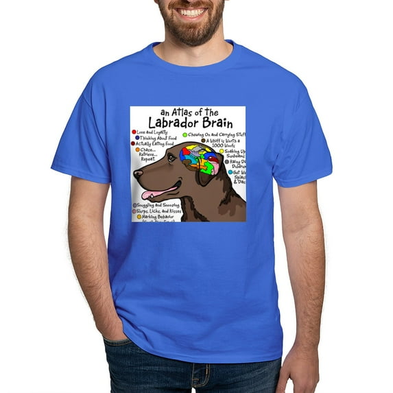 CafePress - Chocolate Lab Brain T Shirt - Men's Classic Graphic Cotton T-Shirt