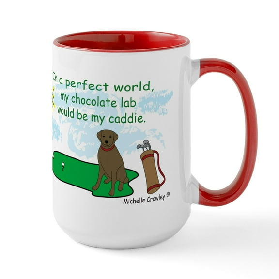 CafePress - Chocolate Lab Large Mug - 15 oz Ceramic Large White Novelty Mug