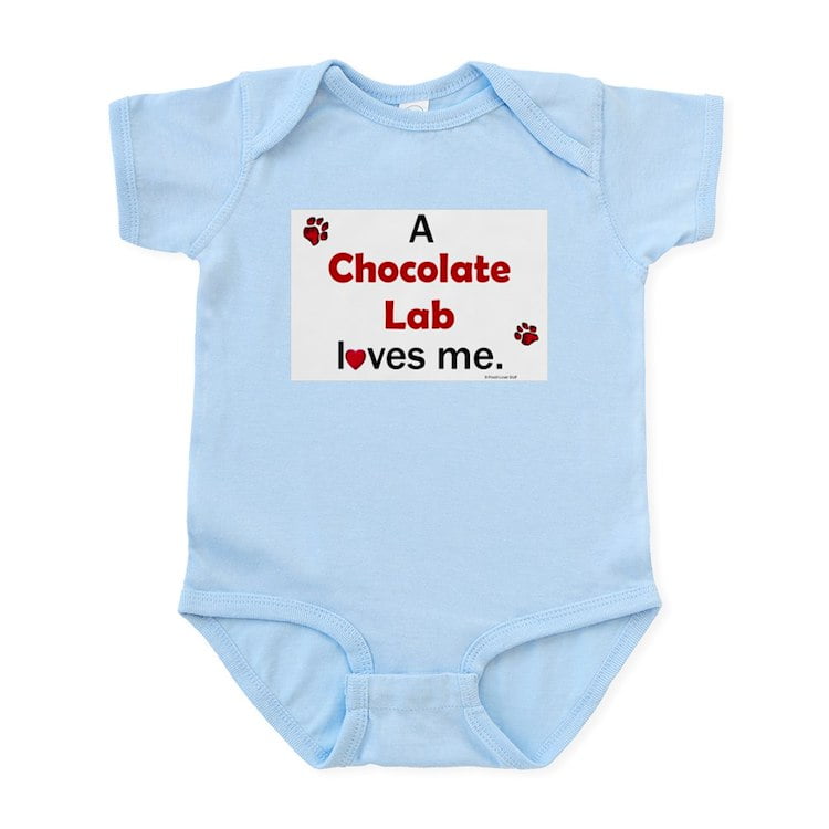 CafePress Chocolate Lab Loves Me Infant Bodysuit Baby Light