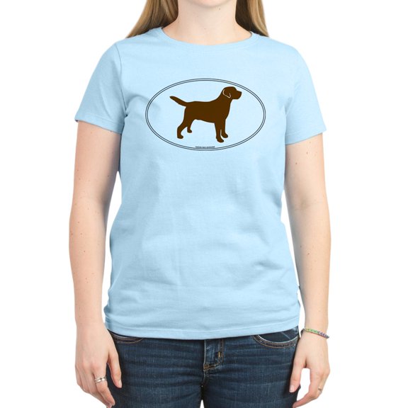 CafePress - Chocolate Lab Outline Women's Pink T Shirt - Women's Classic T-Shirt