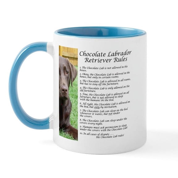 CafePress - Chocolate Lab Rules Mug - 11 oz Ceramic Mug - Novelty Coffee Tea Cup