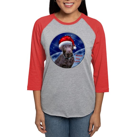 CafePress - Chocolatelabcard - Womens Baseball Tee