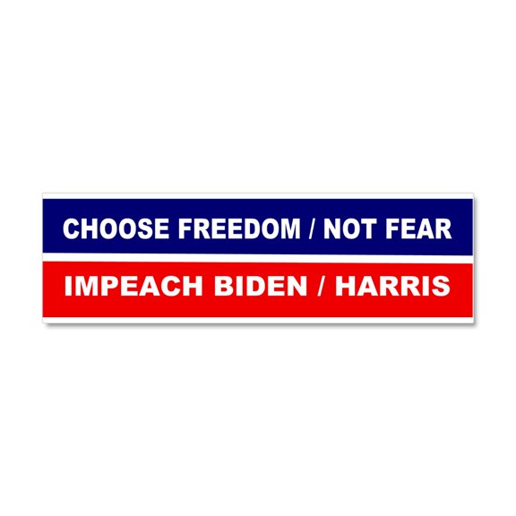CafePress - Choose Freedom Not Fear - Car Magnet 10 x 3