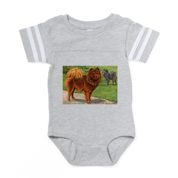 CafePress - Chow Dog Watercolor - Cute Infant Baby Football Bodysuit