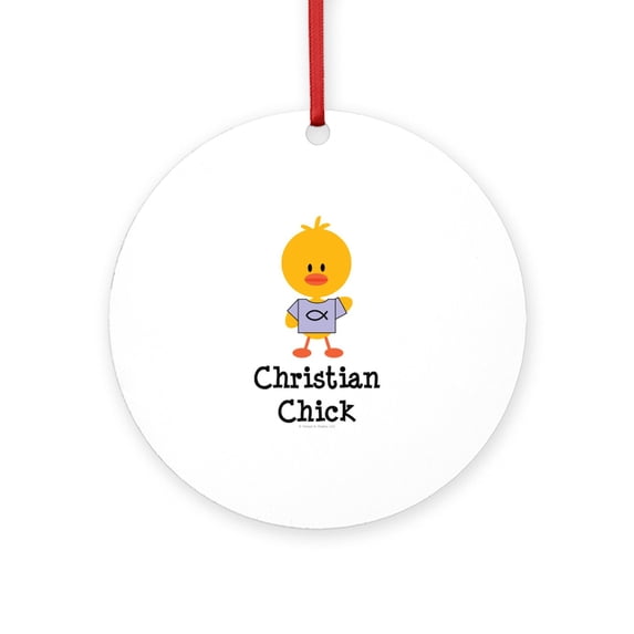 CafePress - Christian Chick - Round Wood Ornament 4"