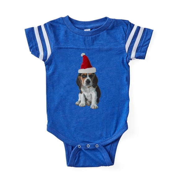 CafePress - Christmas Beagle - Cute Infant Baby Football Bodysuit