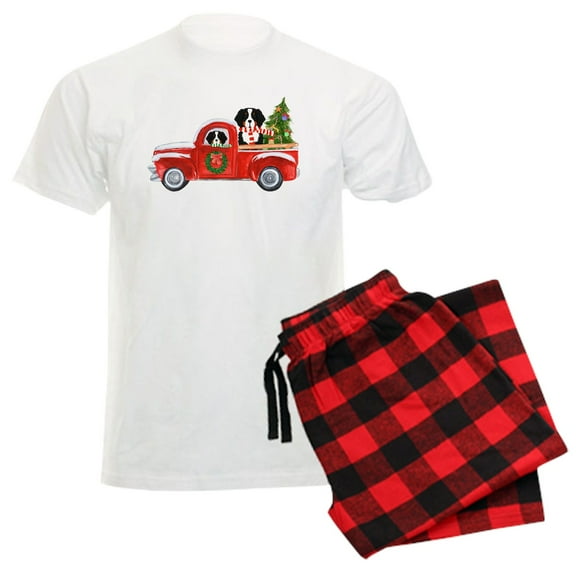 CafePress - Christmas Berner Red Truck Pajamas - Men's Light Loose Fit Cotton Pajama Set
