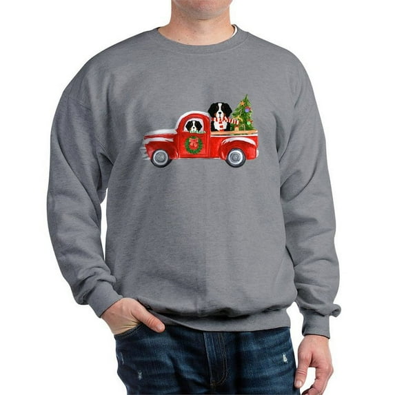 CafePress - Christmas Berner Red Truck Sweatshirt - Crew Neck Sweatshirt