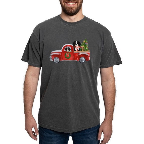 CafePress - Christmas Berner Red Truck T Shirt - Mens Comfort Colors Shirt