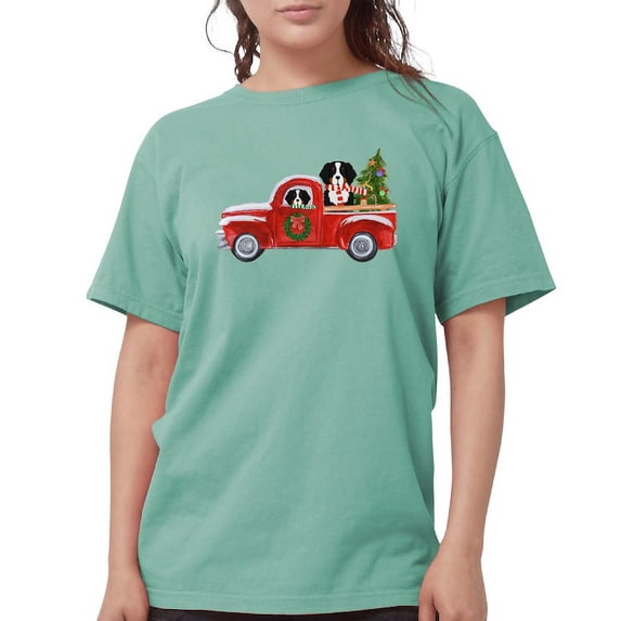 CafePress - Christmas Berner Red Truck T Shirt - Womens Comfort Colors® Shirt