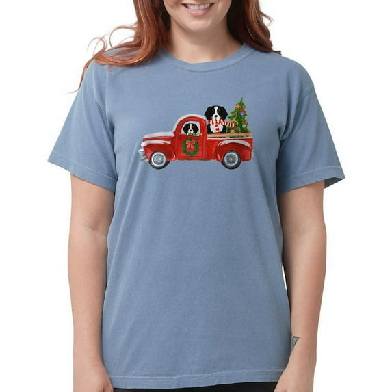 CafePress - Christmas Berner Red Truck T Shirt - Womens Comfort Colors® Shirt
