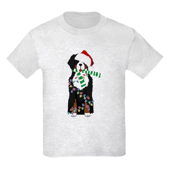CafePress - Christmas Bernese Mt Holiday Dog Kids T Shirt - Light T-Shirt Kids XS-XL