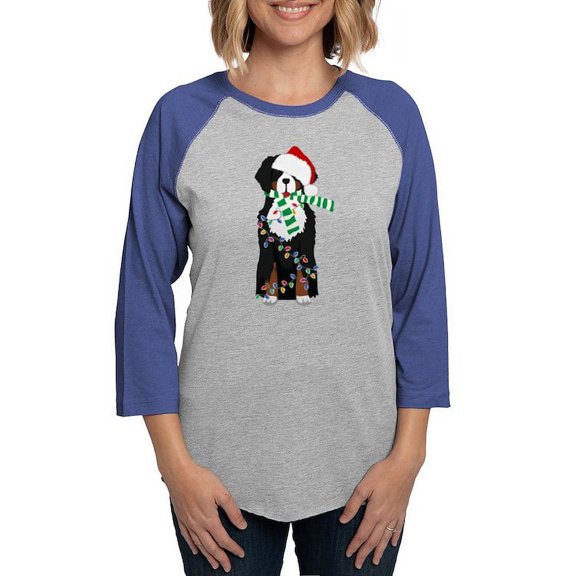 CafePress - Christmas Bernese Mt Holiday Dog Long Sleeve T Shi - Womens Baseball Tee
