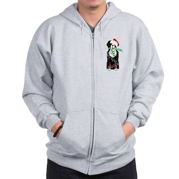 CafePress - Christmas Bernese Mt Holiday Dog Sweatshirt - Zip Hoodie, Classic Hooded Sweatshirt with Metal Zipper