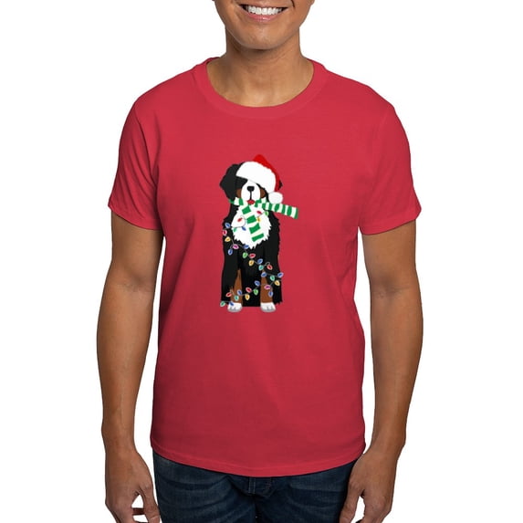 CafePress - Christmas Bernese Mt Holiday Dog T Shirt - Men's Classic Graphic Cotton T-Shirt