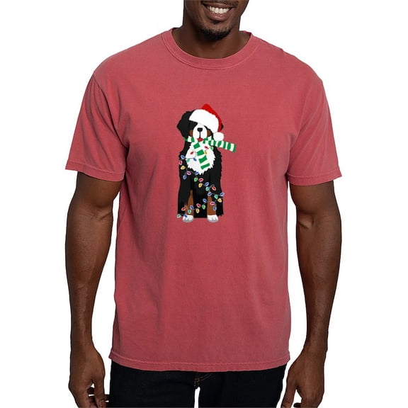 CafePress - Christmas Bernese Mt Holiday Dog T Shirt - Mens Comfort Colors Shirt
