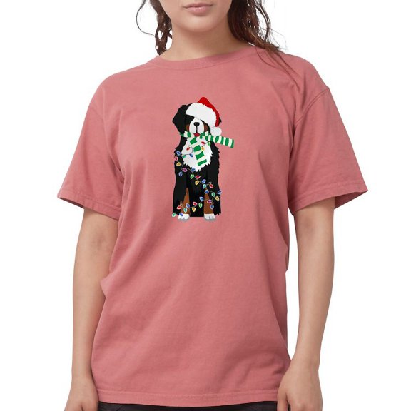CafePress - Christmas Bernese Mt Holiday Dog T Shirt - Womens Comfort Colors® Shirt