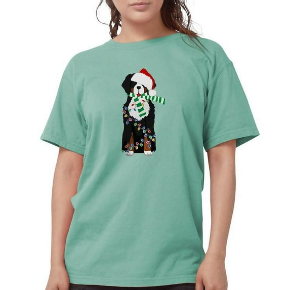CafePress - Christmas Bernese Mt Holiday Dog T Shirt - Womens Comfort Colors® Shirt