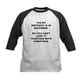 thumbnail image 1 of CafePress - Christmas Birthday Baseball Jersey - Kids Cotton Baseball Jersey, 3/4 Sleeve Shirt, 1 of 4