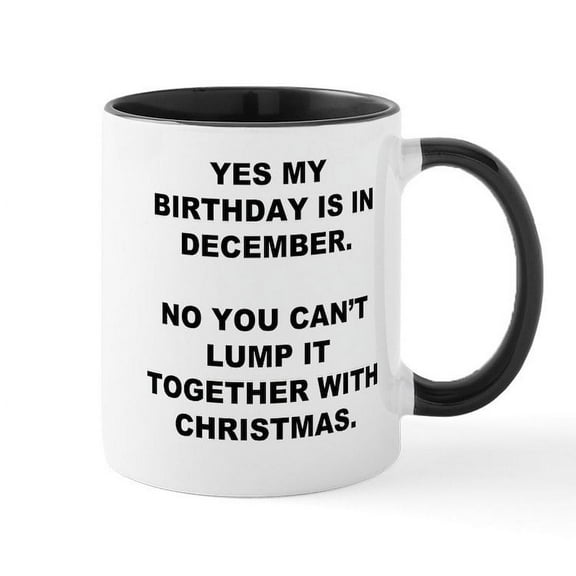 CafePress - Christmas Birthday Mug - 11 oz Ceramic Mug - Novelty Coffee Tea Cup