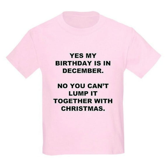 CafePress - Christmas Birthday T Shirt - Light Classic Kids Graphic, Short Sleeve T-Shirt, Sizes XS-XL