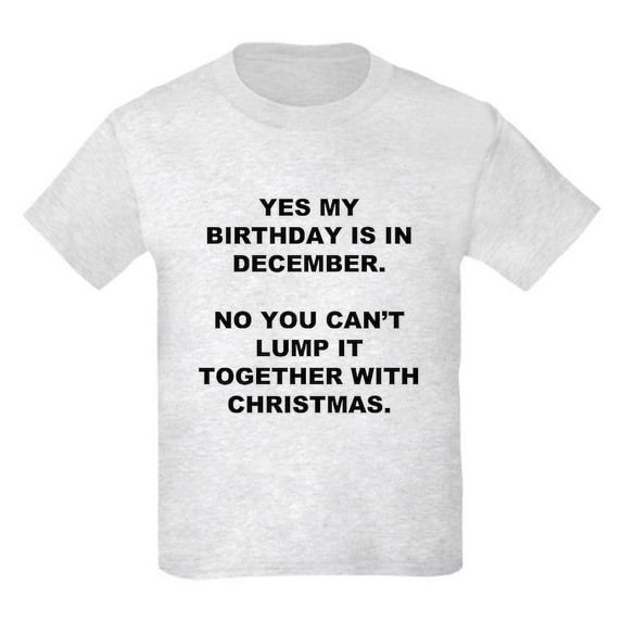 CafePress - Christmas Birthday T Shirt - Light Classic Kids Graphic, Short Sleeve T-Shirt, Sizes XS-XL