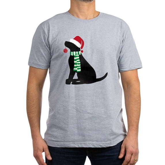 CafePress - Christmas Black Lab Holiday Dog Men's Classic T Sh - Fitted T-Shirt, Vintage Fit Soft Cotton Tee