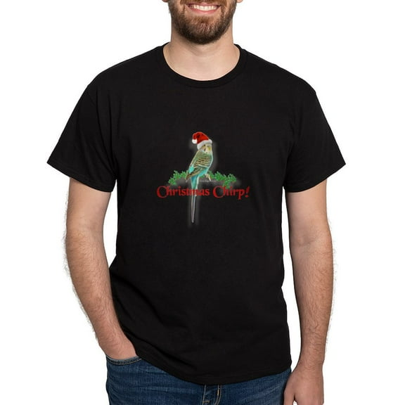 CafePress - Christmas Budgie Dark T Shirt - Men's Classic Graphic Cotton T-Shirt