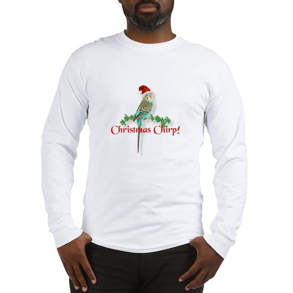 CafePress - Christmas Budgie Long Sleeve T Shirt - Unisex Cotton Long Sleeve T-Shirt