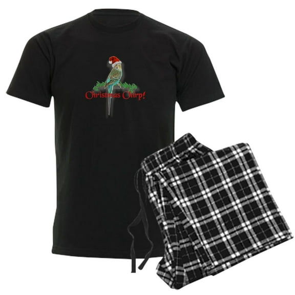 CafePress - Christmas Budgie Men's Dark Pajamas - Men's Dark Loose Fit Cotton Pajama Set