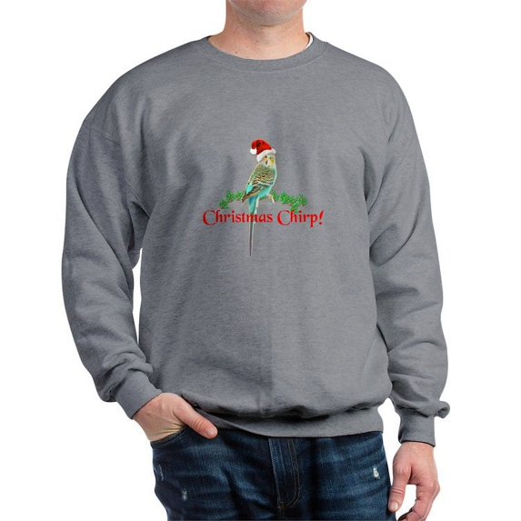 CafePress - Christmas Budgie Sweatshirt - Crew Neck Sweatshirt