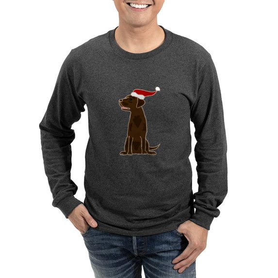 CafePress - Christmas Chocolate Labrador Long Sleeve T Shirt - Long Sleeve Dark T-Shirt