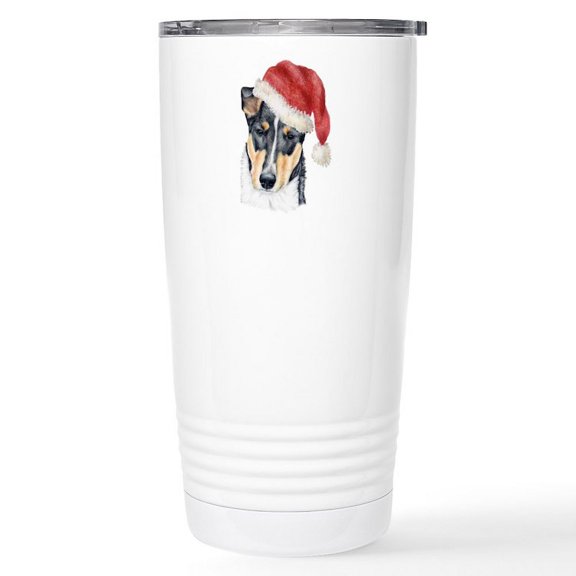 CafePress - Christmas Collie, Short Haire Stainless Steel Trav - Insulated Stainless Steel Travel Tumbler 20 oz.