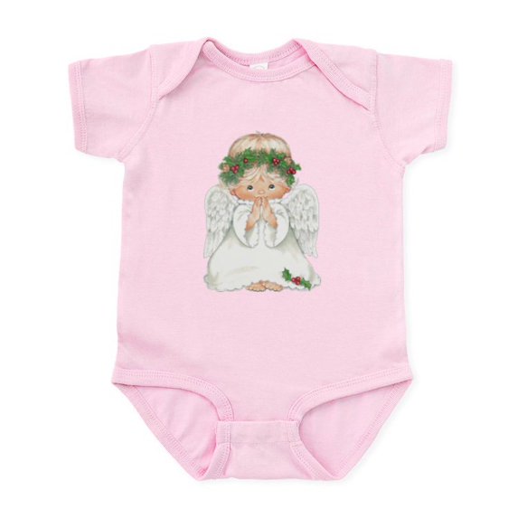 CafePress - Christmas Cute Baby Angel Praying Body Suit - Baby Light Bodysuit, Size Newborn - 24 Months