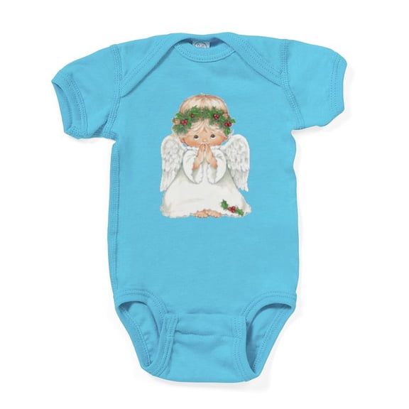 CafePress - Christmas Cute Baby Angel Praying Body Suit - Cute Infant Bodysuit Baby Romper - Size Newborn - 24 Months