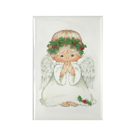 CafePress - Christmas Cute Baby Angel Praying Magnets - Rectangle Magnet, 2"x3" Refrigerator Magnet