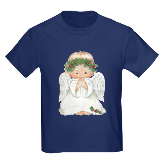 CafePress - Christmas Cute Baby Angel Praying T Shirt - Dark T-Shirt Kids XS-XL