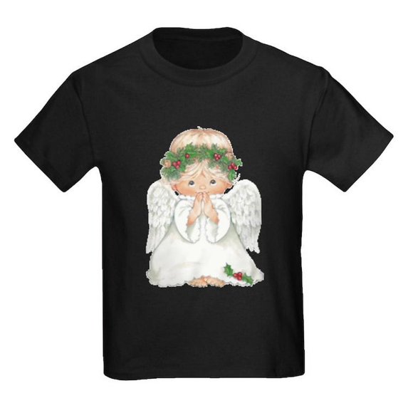 CafePress - Christmas Cute Baby Angel Praying T Shirt - Dark T-Shirt Kids XS-XL