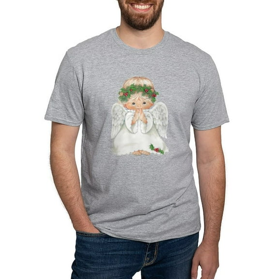 CafePress - Christmas Cute Baby Angel Praying T Shirt - Fitted T-Shirt, Vintage Fit Soft Cotton Tee