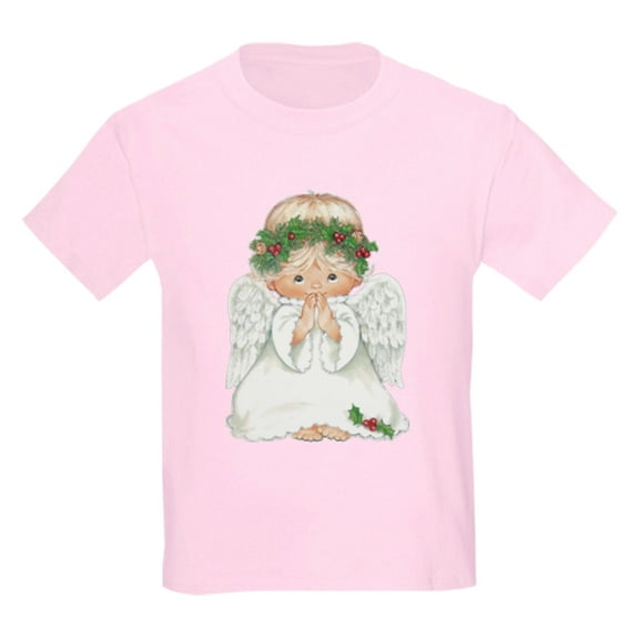 CafePress - Christmas Cute Baby Angel Praying T Shirt - Light Classic Kids Graphic, Short Sleeve T-Shirt, Sizes XS-XL