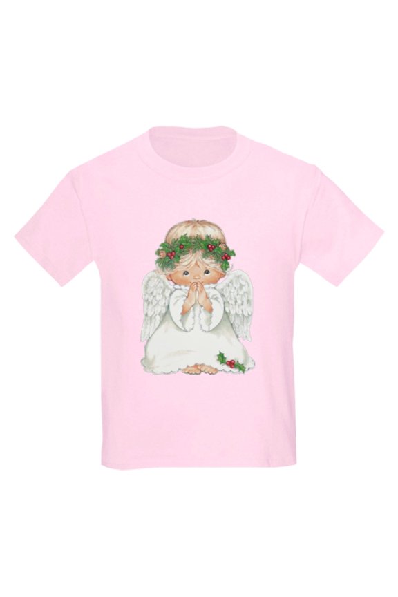 - Christmas Cute Baby Angel Praying T Shirt - Light Classic Kids Graphic, Short Sleeve T-Shirt, Sizes XS-XL