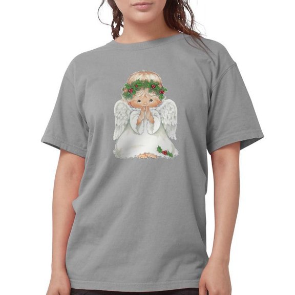 CafePress - Christmas Cute Baby Angel Praying T Shirt - Womens Comfort Colors® Shirt