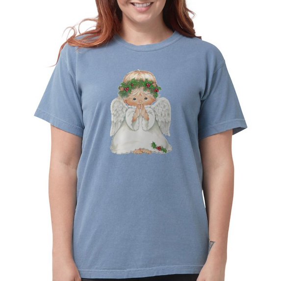 CafePress - Christmas Cute Baby Angel Praying T Shirt - Womens Comfort Colors® Shirt