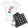 thumbnail image 1 of CafePress - Christmas Flamingo Women's Light Pajamas - Women's Short Sleeve Print T-Shirt and Pants Light Cotton Pajama Set, 1 of 7